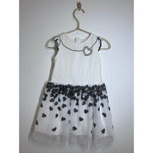 Mayoral White And Black Girls Dress 4 Party Birthday Hearts valentines